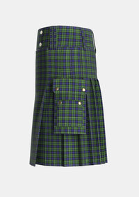 Utility_MacNeil_of_Colonsay_1_Tartan_196_kilt_left_image_with_pleated_design_and_adjustable_buckles_for_men