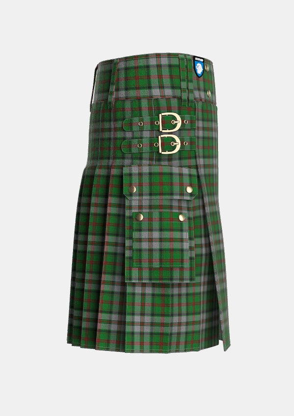 Utility_MacNeish_Hunting_Tartan_3510_kilt_right_image_with_pleated_design_and_adjustable_buckles_for_men