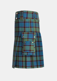 Utility_MacNicol_Hunting_Tartan_3503_kilt_left_image_with_pleated_design_and_adjustable_buckles_for_men