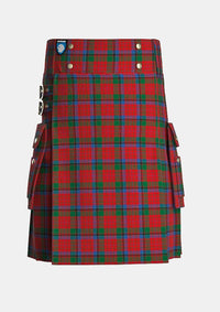 Utility_MacNicol_Tartan_498_kilt_front_image_with_pleated_design_and_adjustable_buckles_for_men