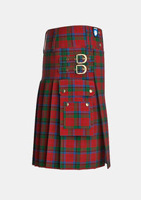 Utility_MacNicol_Tartan_498_kilt_right_image_with_pleated_design_and_adjustable_buckles_for_men
