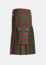 Utility_MacPhail_Blue_Bands_Tartan_1028_kilt_left_image_with_pleated_design_and_adjustable_buckles_for_men