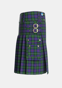 Utility_MacPhail_Hunting_Tartan_2158_kilt_right_image_with_pleated_design_and_adjustable_buckles_for_men