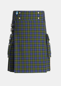 Utility_MacPhedran_MacFadzean_Tartan_1102_kilt_front_image_with_pleated_design_and_adjustable_buckles_for_men