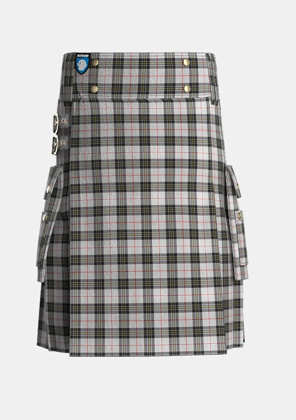 Utility_MacPherson_10_Tartan_1690_kilt_front_image_with_pleated_design_and_adjustable_buckles_for_men