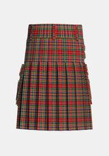 Utility_MacPherson_3_Tartan_682_kilt_back_image_with_pleated_design_and_adjustable_buckles_for_men