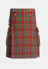 Utility_MacPherson_3_Tartan_682_kilt_front_image_with_pleated_design_and_adjustable_buckles_for_men