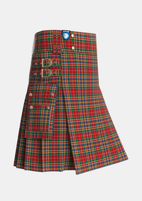 Utility_MacPherson_3_Tartan_682_kilt_side_image_with_pleated_design_and_adjustable_buckles_for_men