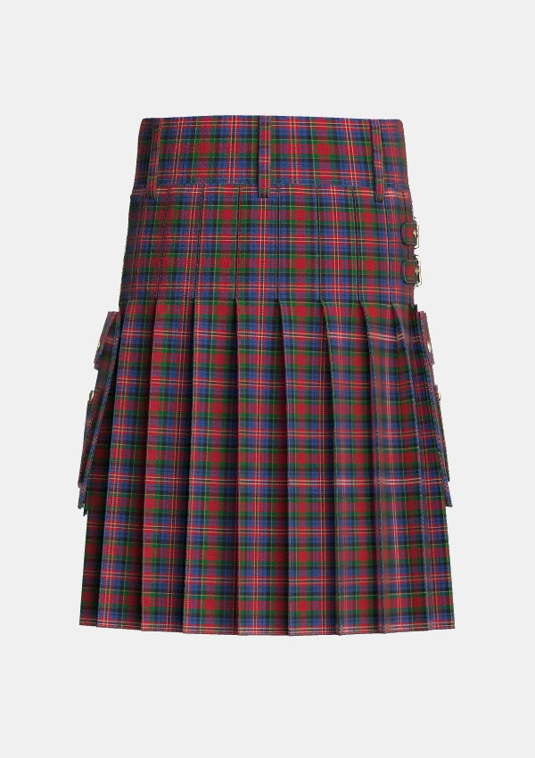 Utility_MacPherson_7_Tartan_1412_kilt_back_image_with_pleated_design_and_adjustable_buckles_for_men