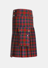 Utility_MacPherson_8_Tartan_1513_kilt_left_image_with_pleated_design_and_adjustable_buckles_for_men