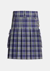 Utility_MacPherson_Dress_Blue_Dance_Tartan_1868_kilt_back_image_with_pleated_design_and_adjustable_buckles_for_men