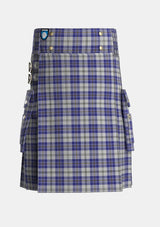 Utility_MacPherson_Dress_Blue_Dance_Tartan_1868_kilt_front_image_with_pleated_design_and_adjustable_buckles_for_men