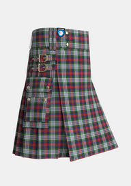 Utility_MacPherson_Dress_Tartan_1615_kilt_side_image_with_pleated_design_and_adjustable_buckles_for_men