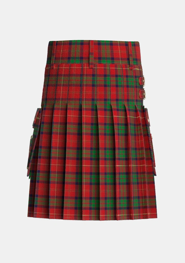 Utility_MacPherson_of_Cluny_Tartan_906_kilt_back_image_with_pleated_design_and_adjustable_buckles_for_men