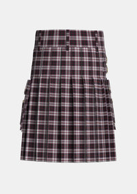Utility_MacPherson_of_Pitmain_Tartan_3558_kilt_back_image_with_pleated_design_and_adjustable_buckles_for_men