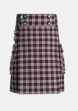 Utility_MacPherson_of_Pitmain_Tartan_3558_kilt_front_image_with_pleated_design_and_adjustable_buckles_for_men