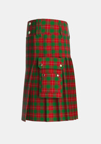 Utility_MacPhie_Macfie_Tartan_1847_kilt_left_image_with_pleated_design_and_adjustable_buckles_for_men