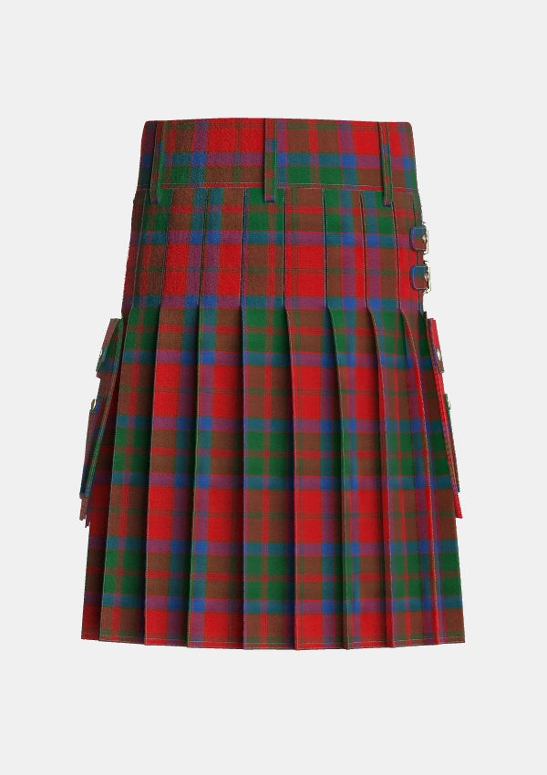 Utility_MacQuarrie_2_Tartan_858_kilt_back_image_with_pleated_design_and_adjustable_buckles_for_men