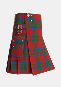 Utility_MacQuarrie_2_Tartan_858_kilt_side_image_with_pleated_design_and_adjustable_buckles_for_men