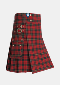 Utility_MacQueen_2_Tartan_1209_kilt_side_image_with_pleated_design_and_adjustable_buckles_for_men