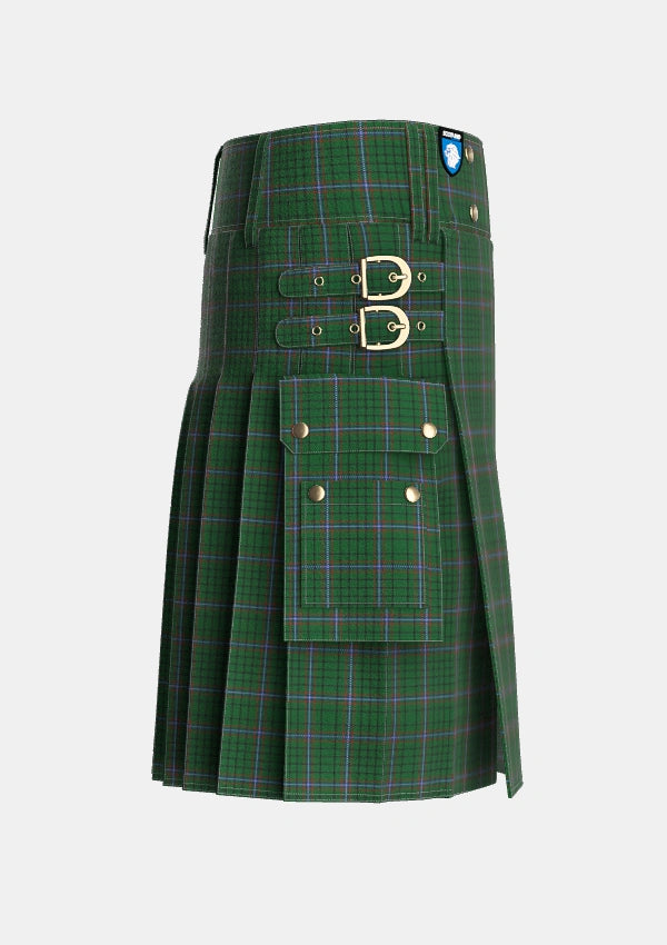 Utility_MacRae_2_Tartan_773_kilt_right_image_with_pleated_design_and_adjustable_buckles_for_men