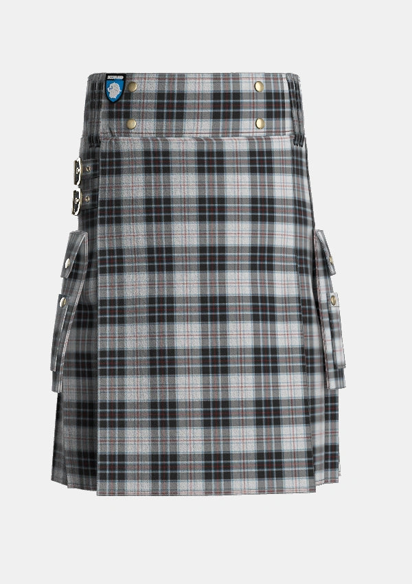 Utility_MacRae_Dress_2_Tartan_3570_kilt_front_image_with_pleated_design_and_adjustable_buckles_for_men