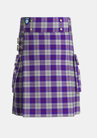 Utility_MacRae_Dress_Purple_1_Tartan_6564_kilt_front_image_with_pleated_design_and_adjustable_buckles_for_men