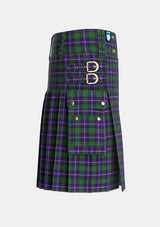 Utility_MacRae_Hunting_1_Tartan_807_kilt_right_image_with_pleated_design_and_adjustable_buckles_for_men