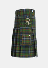 Utility_MacRae_Hunting_3_Tartan_803_kilt_right_image_with_pleated_design_and_adjustable_buckles_for_men