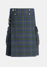Utility_MacRae_Hunting_4_Tartan_799_kilt_front_image_with_pleated_design_and_adjustable_buckles_for_men