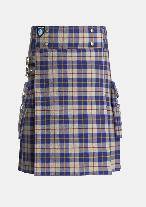 Utility_MacRae_of_Conchra_Tartan_1683_kilt_front_image_with_pleated_design_and_adjustable_buckles_for_men