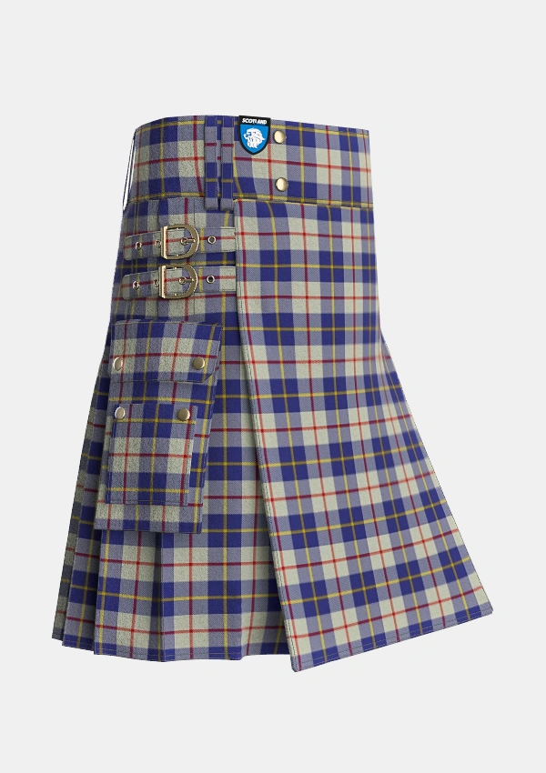 Utility_MacRae_of_Conchra_Tartan_1683_kilt_side_image_with_pleated_design_and_adjustable_buckles_for_men