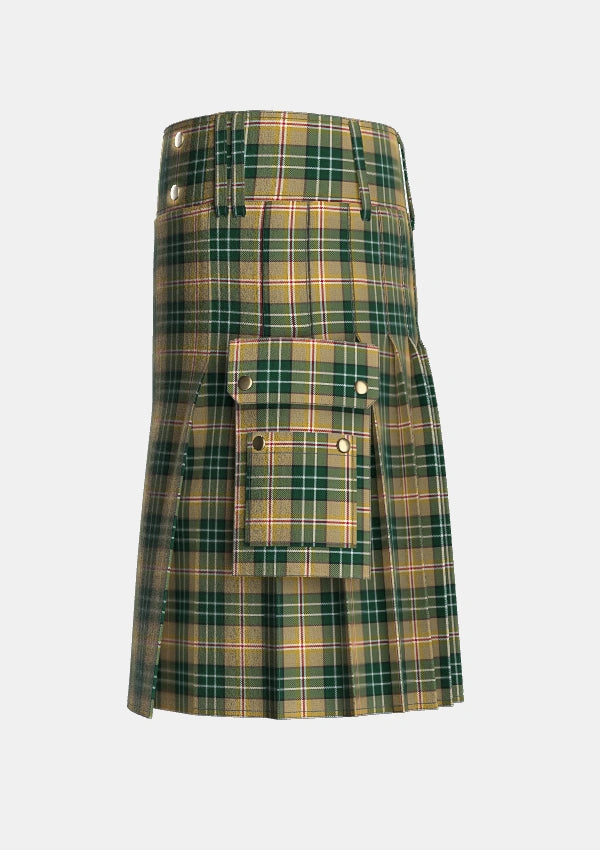 Utility_MacShane_Tartan_3571_kilt_left_image_with_pleated_design_and_adjustable_buckles_for_men