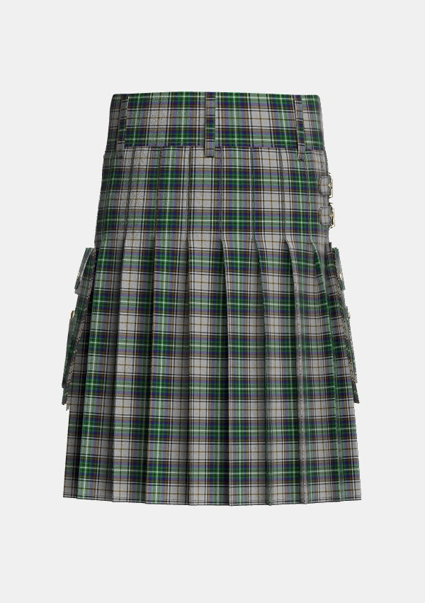 Utility_MacSheehy_Tartan_3572_kilt_back_image_with_pleated_design_and_adjustable_buckles_for_men
