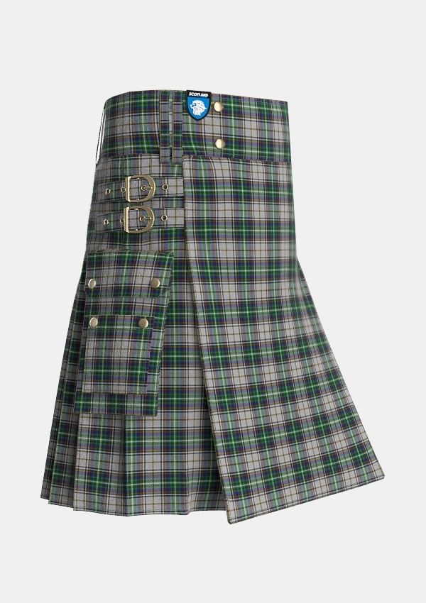 Utility_MacSheehy_Tartan_3572_kilt_side_image_with_pleated_design_and_adjustable_buckles_for_men