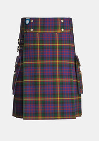 Utility_MacSporran_Tartan_495_kilt_front_image_with_pleated_design_and_adjustable_buckles_for_men