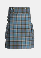 Utility_MacTavish_Thompson_Thomson_Dress_Blue_Tartan_1383_kilt_front_image_with_pleated_design_and_adjustable_buckles_for_men