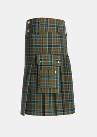 Utility_MacTavish_Thompson_Thomson_Hunting_Tartan_232_kilt_left_image_with_pleated_design_and_adjustable_buckles_for_men