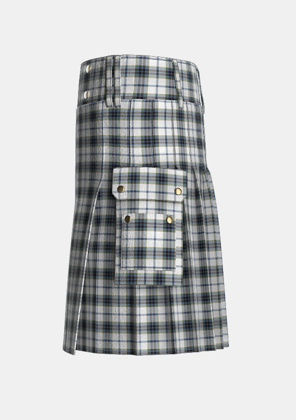 Utility_MacTavish_of_Dunardry_Dress_Tartan_10731_kilt_left_image_with_pleated_design_and_adjustable_buckles_for_men