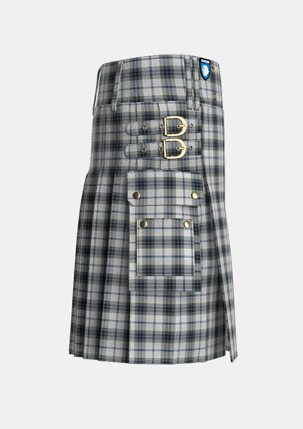 Utility_MacTavish_of_Dunardry_Dress_Tartan_10731_kilt_right_image_with_pleated_design_and_adjustable_buckles_for_men