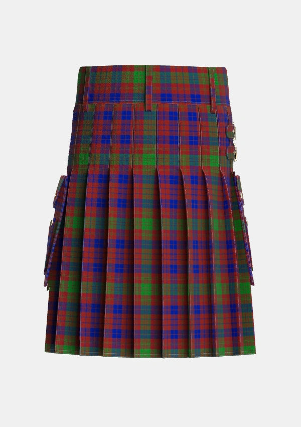 Utility_MacTier_of_Durris_Tartan_5692_kilt_back_image_with_pleated_design_and_adjustable_buckles_for_men