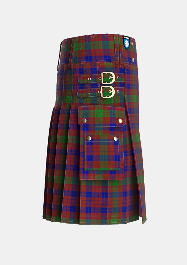 Utility_MacTier_of_Durris_Tartan_5692_kilt_right_image_with_pleated_design_and_adjustable_buckles_for_men