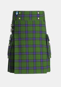 Utility_MacWilliam_Hunting_Tartan_1417_kilt_front_image_with_pleated_design_and_adjustable_buckles_for_men