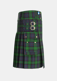 Utility_MacWilliam_Tartan_1418_kilt_right_image_with_pleated_design_and_adjustable_buckles_for_men