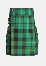 Utility_Macarthur_tartan_1100_kilt_front_image_with_pleated_design_and_adjustable_buckles_for_men