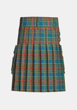 Utility_Macbeth_tartan_678_kilt_back_image_with_pleated_design_and_adjustable_buckles_for_men