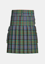 Utility_Macdonald_of_Clanranald_tartan_4521_kilt_back_image_with_pleated_design_and_adjustable_buckles_for_men