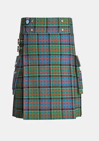 Utility_Macdonald_of_Clanranald_tartan_4521_kilt_front_image_with_pleated_design_and_adjustable_buckles_for_men