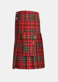 Utility_Macdougall_Tartan_kilt_left_image_with_pleated_design_and_adjustable_buckles_for_men