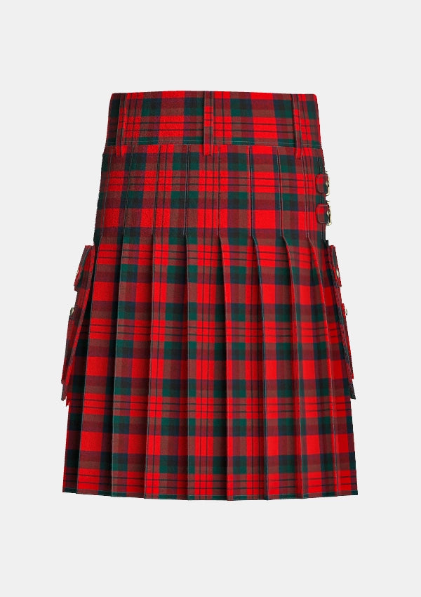 Utility_Macduff_tartan_kilt_back_image_with_pleated_design_and_adjustable_buckles_for_men